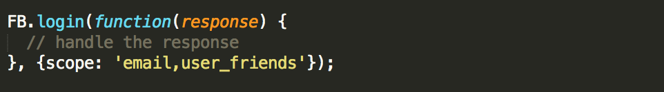 FB.login() with scope